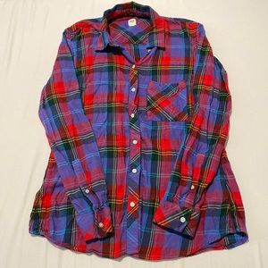 Multicolor Plaid Flannel Long Sleeve Shirt
